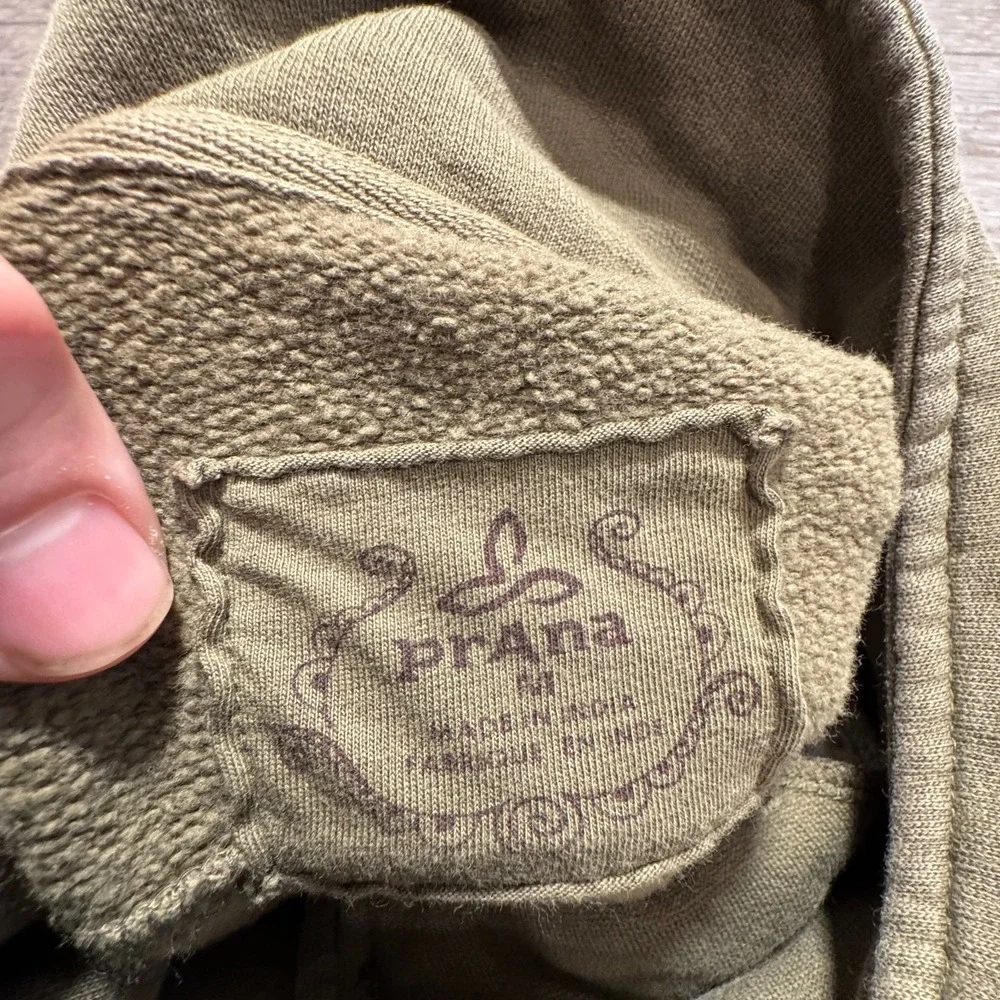 Prana Jacket Womens Medium Green‎ Tori Button Up Fleece Knit Sweater 100% Cotton - Picture 4 of 9